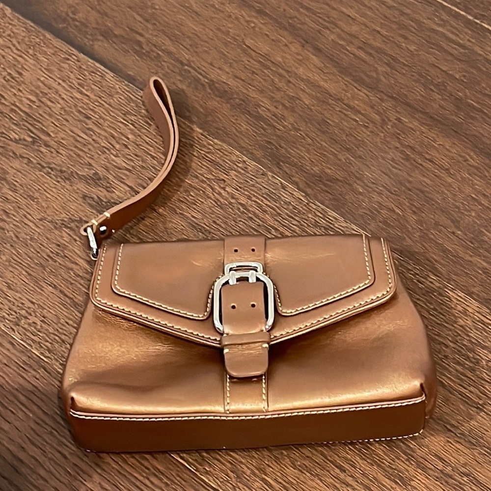 Cole Haan Brown Bronze Small Wristlet